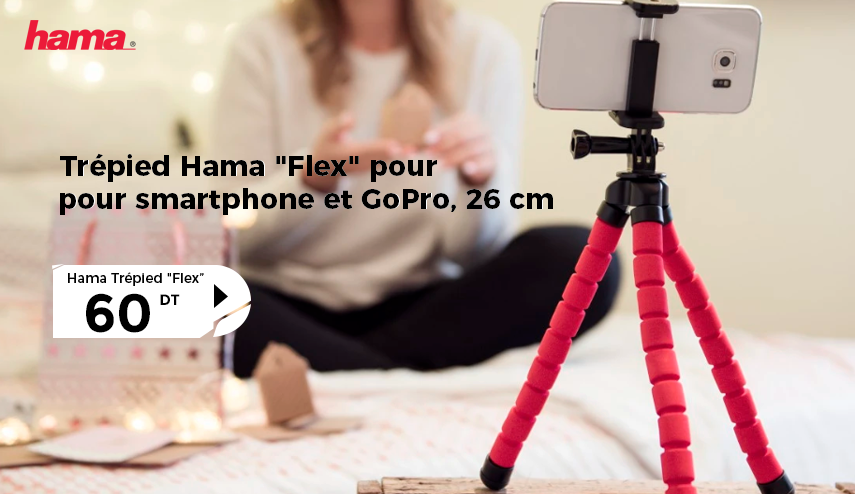 Hama Trépied "Flex" pour smartphone et GoPro, 26 cm, rouge