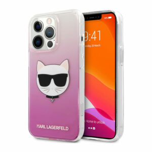 Coque pour iPhone 14 Pro Max KARL LAGERFELD Motif Choupette Rose
