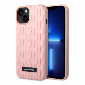 Coque pour iPhone 14 Plus KARL LAGERFELD Monogram 3D - Rose