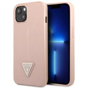 Coque pour iPhone 14 Plus GUESS SAFFIANO - Rose