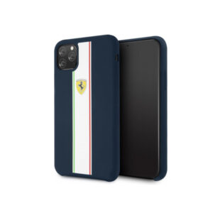 Coque en silicone Ferrari pour iPhone 11 Pro, Bleu foncé