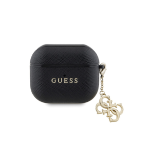 Étui Guess pour Airpods 3 avec breloque diamant 4G Noir