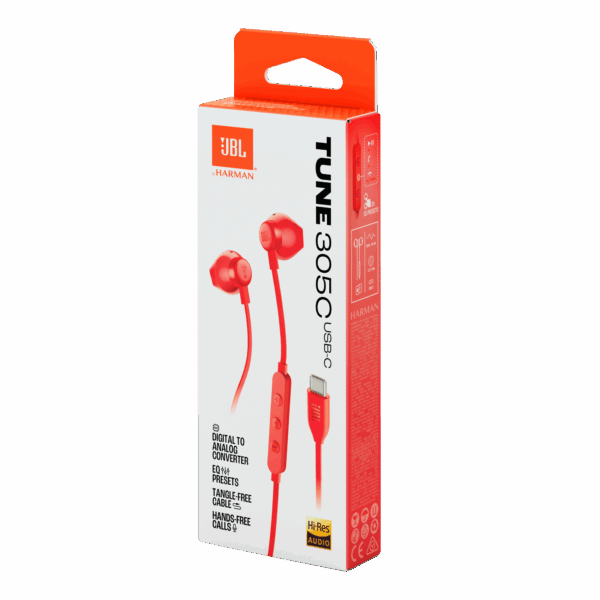 JBL Tune 305C USB, Rouge – Image 4