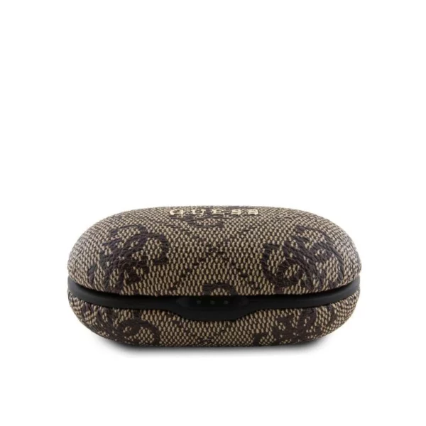 Écouteurs TWS Guess 4G avec logo métallique, Marron – Image 3