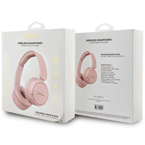 Casque BT Guess, Rose Metal Logo Script Logo Bluetooth 5.3 – Image 4