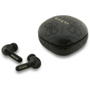 Airpods Guess 4G Classic Metal Logo Noir (TWS ENC)